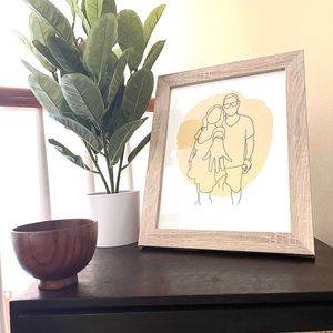 Custom Line Photo Frame, Personalized Gift, Line Drawings, Picture Frame